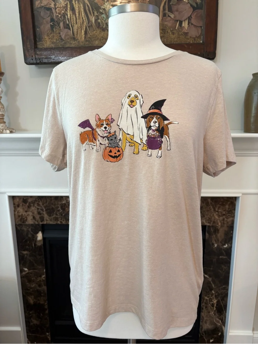 J. Crew Halloween Pets Graphic Tee XL